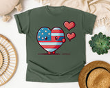 Patriotic Heart Character graphic tee in Moss