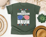 All American Bruh graphic tee in Moss