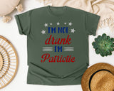 I'm Not Drunk I'm Patriotic Red graphic tee in Moss