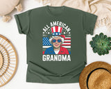 All American Grandma White graphic tee in Moss