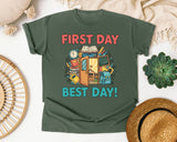 First Day Best Day Door graphic tee in Moss