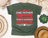 One Father Is More Than A Hundred Schoolmasters White graphic tee in Moss