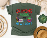 Crayons Books And New Looks graphic tee in Moss