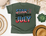 Star Spangled July Grey 2 graphic tee in Moss