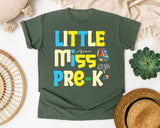 Little Miss Pre-K Bright graphic tee in Moss