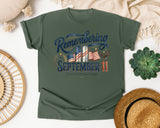 Remembering September 11 graphic tee in Moss