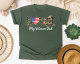 Love My Veteran Dad graphic tee in Moss
