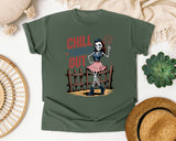 Chill The Fourth Out Grey 4 graphic tee in Moss