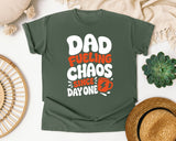 Dad Fueling Chaos Since Day One White 2 graphic tee in Moss