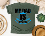 My Dad Is My Hero White 2 graphic tee in Moss