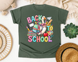 Back To School Goose Pastel graphic tee in Moss