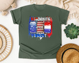 Red White And Boozy graphic tee in Moss