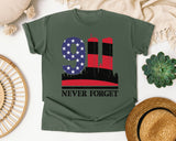 Never Forget Black 3 graphic tee in Moss