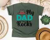 My Dad Rocks White graphic tee in Moss
