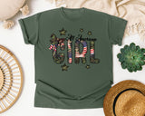 All American Girl Brown graphic tee in Moss
