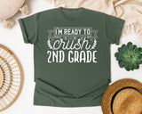 I'm Ready To Crush 2nd Grade White graphic tee in Moss