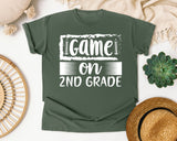Game On 2nd Grade White graphic tee in Moss