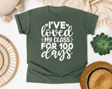I've Loved My Class For 100 Days White 2 graphic tee in Moss