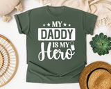 My Daddy Is My Hero White 3 graphic tee in Moss