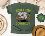 Koala-fied School Counselor Graphic Tee graphic tee in Moss