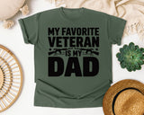 My Favorite Veteran Is My Dad Grey graphic tee in Moss