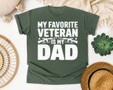 My Favorite Veteran Is My Dad White graphic tee in Moss