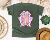 Livin That Football Mom Life Pink graphic tee in Moss