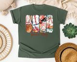 Game Day Baseball Panels graphic tee in Moss
