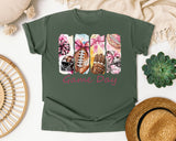 Game Day Football Bows graphic tee in Moss