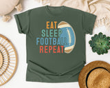 Eat Sleep Football Repeat Retro graphic tee in Moss