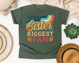 Little Sister Biggest Fan Rainbow graphic tee in Moss