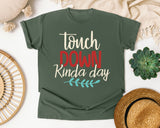 Touch Down Kinda Day Cream graphic tee in Moss