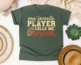 My Favorite Player Calls Me Mom Retro graphic tee in Moss