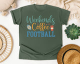 Weekends Coffee Football graphic tee in Moss