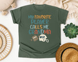 My Favorite Player Calls Me Grandma Retro graphic tee in Moss