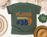 My Favorite Player Wears Number 38 graphic tee in Moss