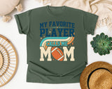 My Favorite Player Calls Me Mom Vintage graphic tee in Moss