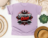 Strong Dad Weightlifting graphic tee in Orchid