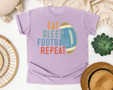 Eat Sleep Football Repeat Retro graphic tee in Orchid