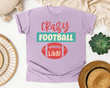 Crazy Football Lady Teal graphic tee in Orchid