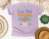 Livin That Football Mom Life graphic tee in Orchid