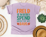 Field Is Where I Spend Most Of My Days graphic tee in Orchid