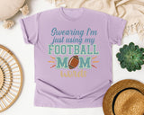 Swearing Im Just Using My Football Mom Words graphic tee in Orchid