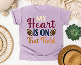 My Heart Is On That Field graphic tee in Orchid