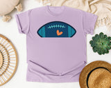 Football Navy Heart graphic tee in Orchid