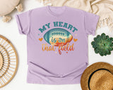 My Heart Is On That Field Retro graphic tee in Orchid