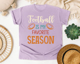 Football Is My Favorite Season Orange graphic tee in Orchid
