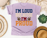 Im Loud Because Im Proud Navy graphic tee in Orchid