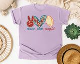 Peace Love Football Leopard graphic tee in Orchid