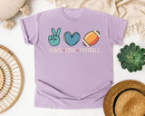 Peace Love Football graphic tee in Orchid
